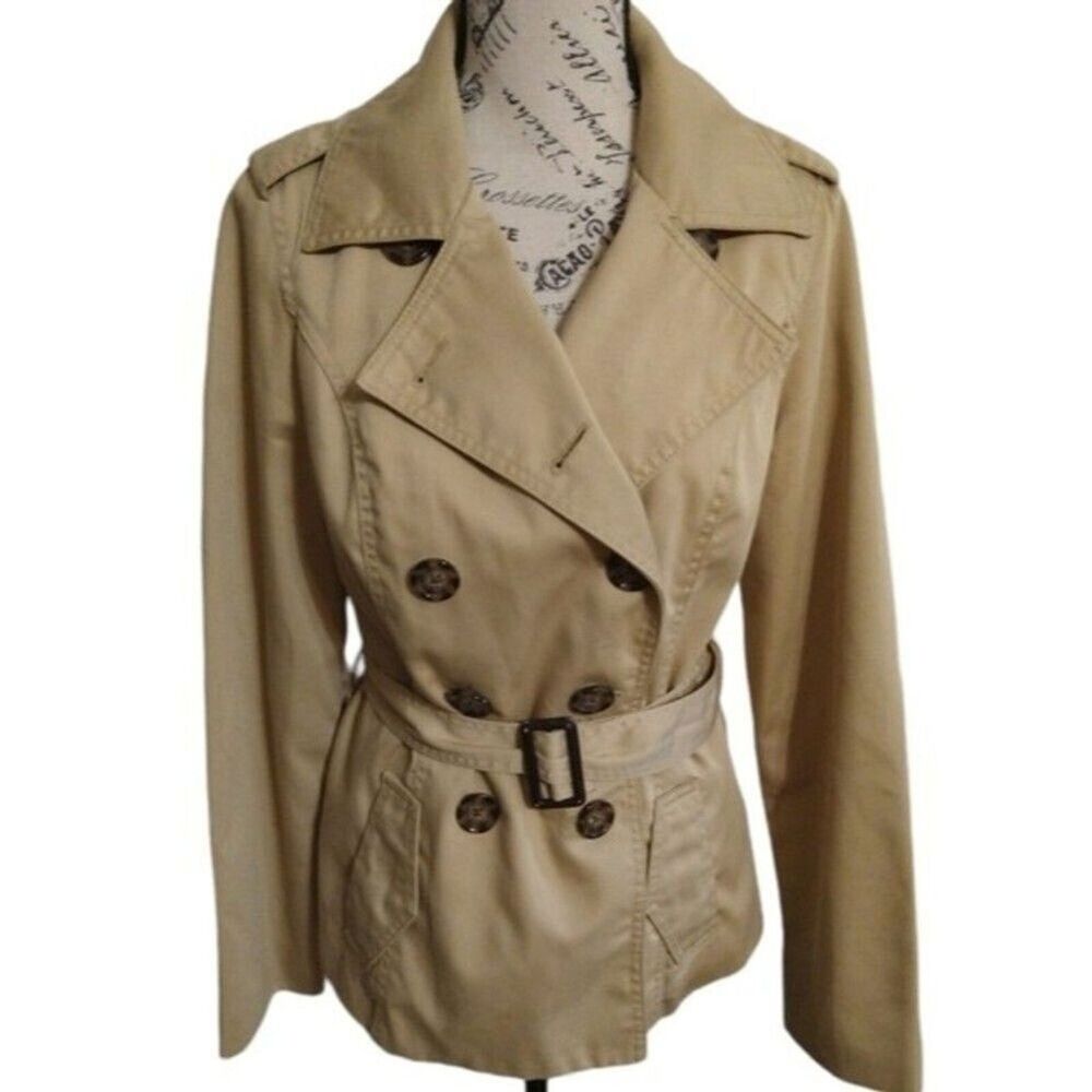 Merona belted Big Button Jacket Md Officey Classic Neutral